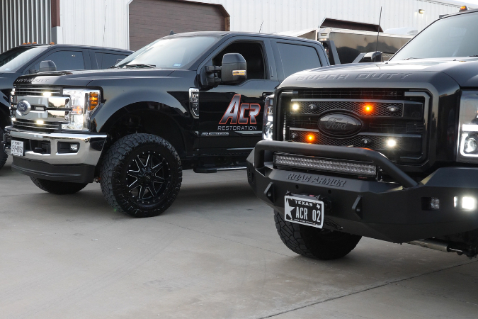 Closeup of ACR pickup truck grills